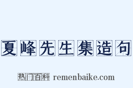 夏峰先生集造句是什么意思的图片